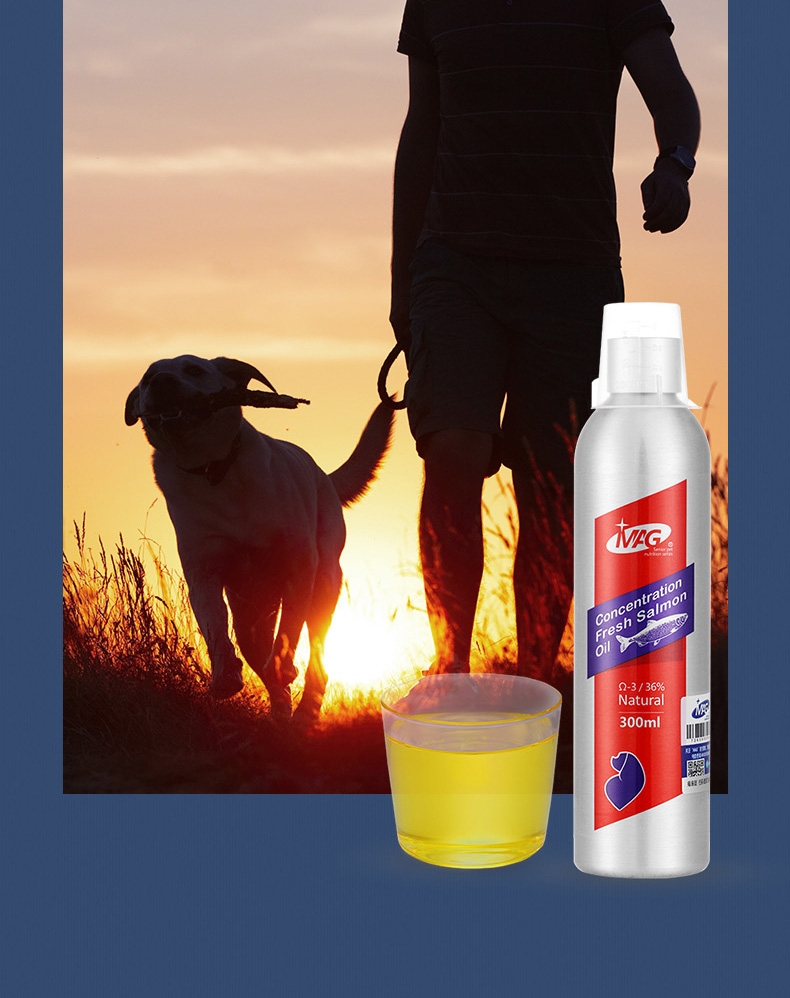 MAG 犬用超浓缩冰岛三文鱼油 300ml Ω-3含量≥36% 美毛亮毛
