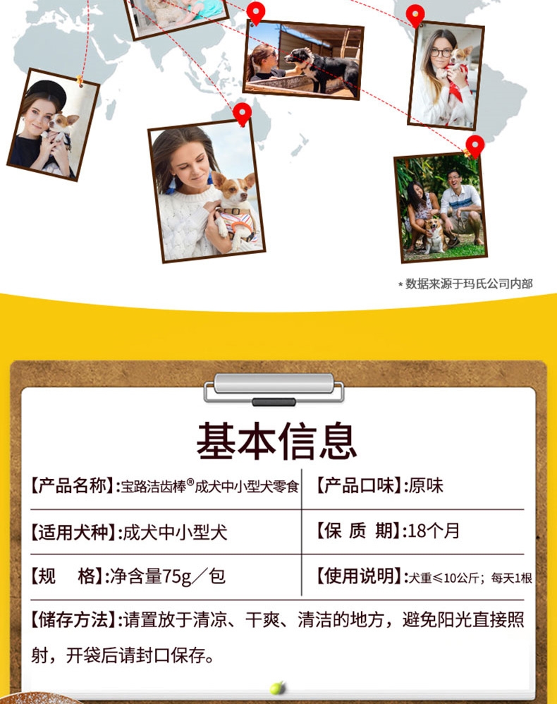 宝路Pedigree 中小型犬成犬洁齿棒 75g